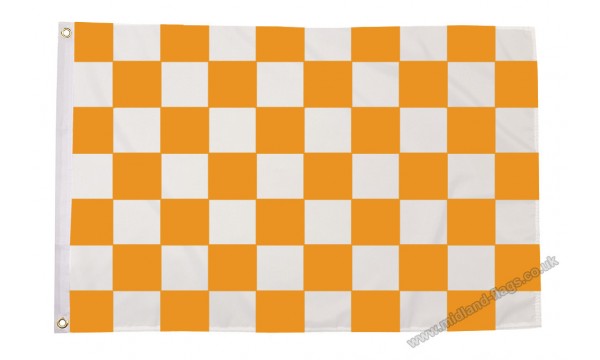 Tangerine and White Check Flag